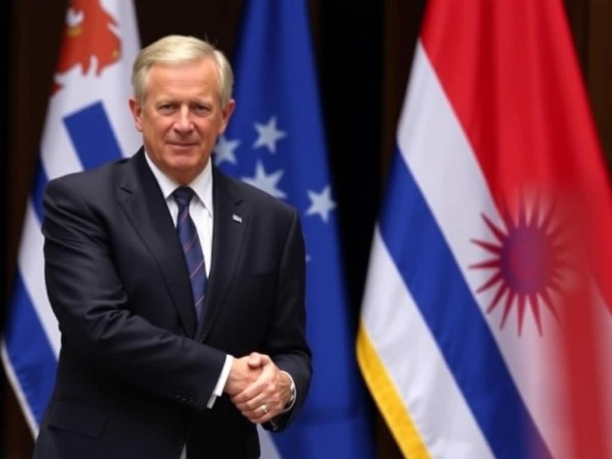 Tony Blair in Montevideo: will meet President Orsi this Wednesday